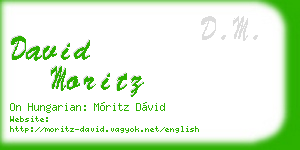 david moritz business card